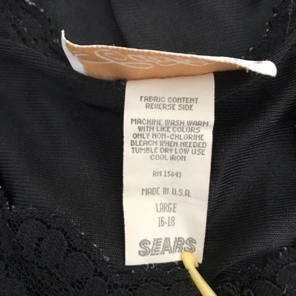 Vintage Cachet Lace Beaded Nightgown Slip Sexy Dress Black Women's Size Large - Picture 13 of 16